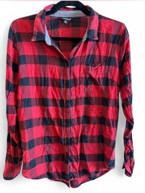 Lucky Brand Red and Black Buffalo Plaid Button-Down Shirt
